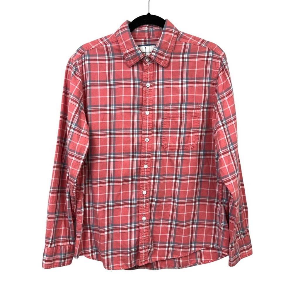 American Eagle Womens M Super Soft Plaid Button-Down Long Sleeve Casual Shirt